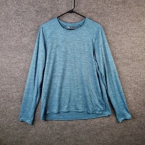 REI Shirt Mens XL Blue Heather Base Layer Long Sleeve Polyester Pullover Outdoor